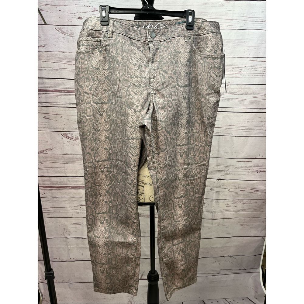 INC International Concepts Womens Snake Print Skinny Jeans Size 20W NWT
